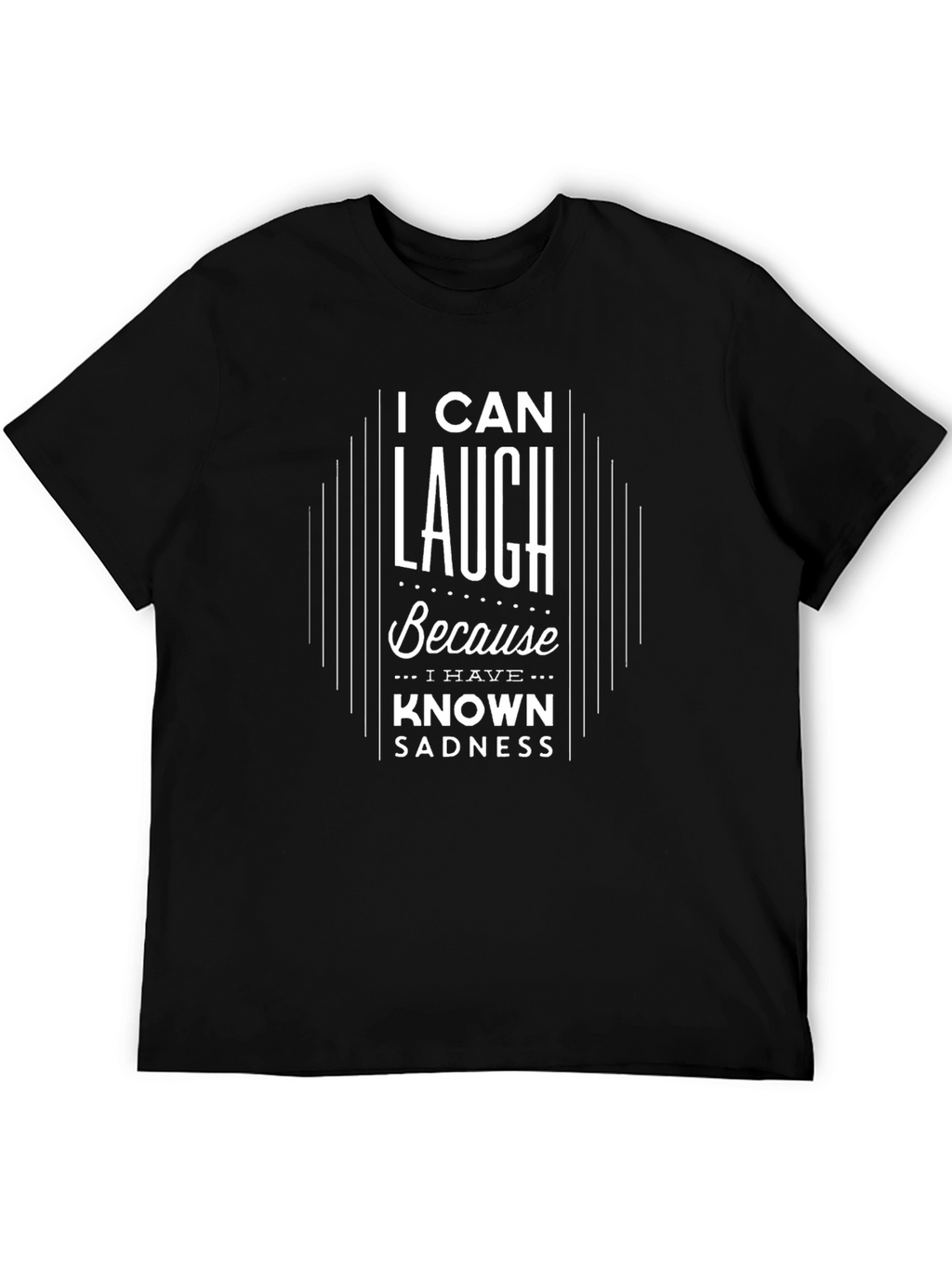 I Can Laugh Graphic Print Black T-Shirt
