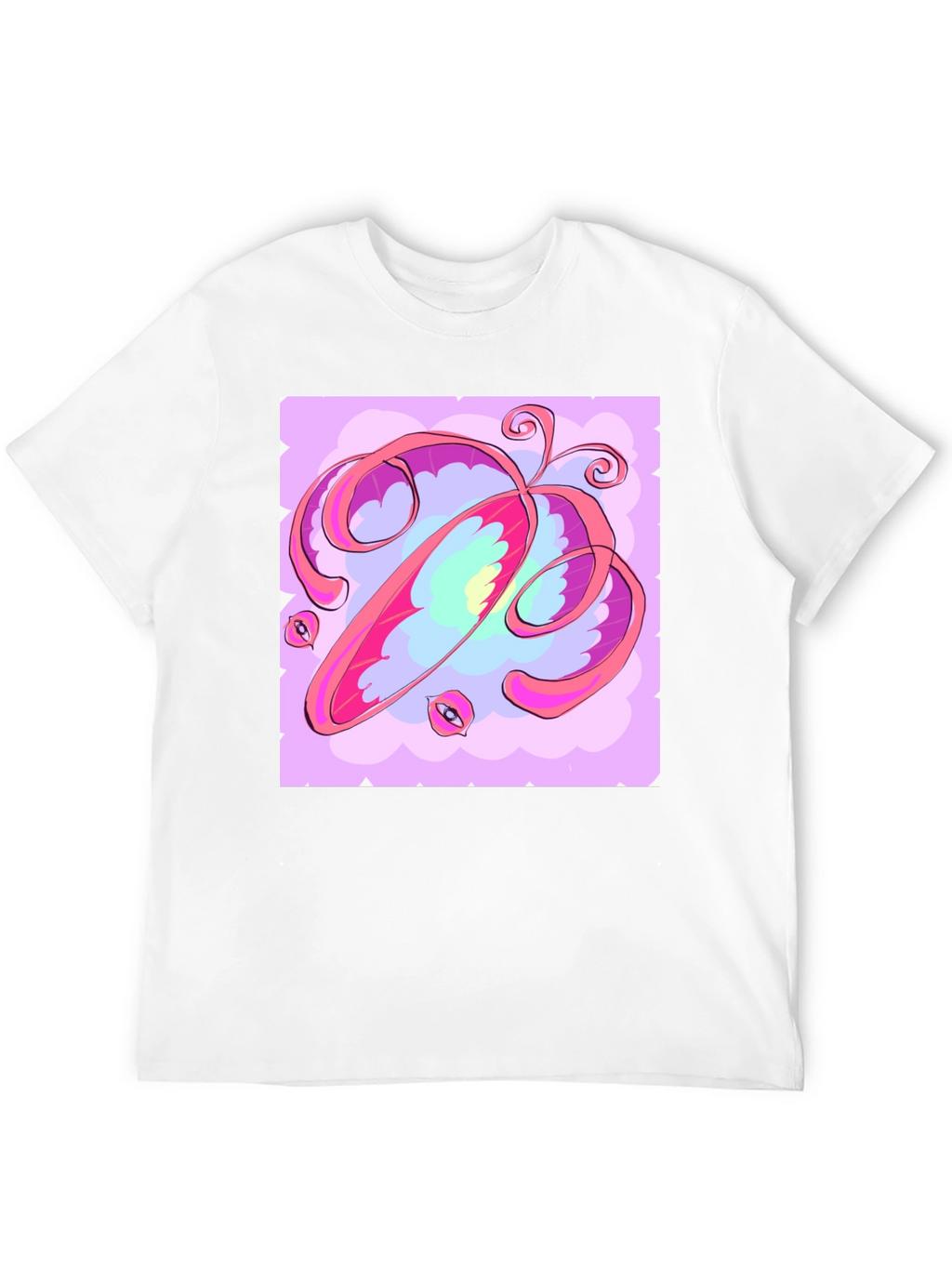 Abstract Art Graphic Tee - Soft Black Cotton Shirt