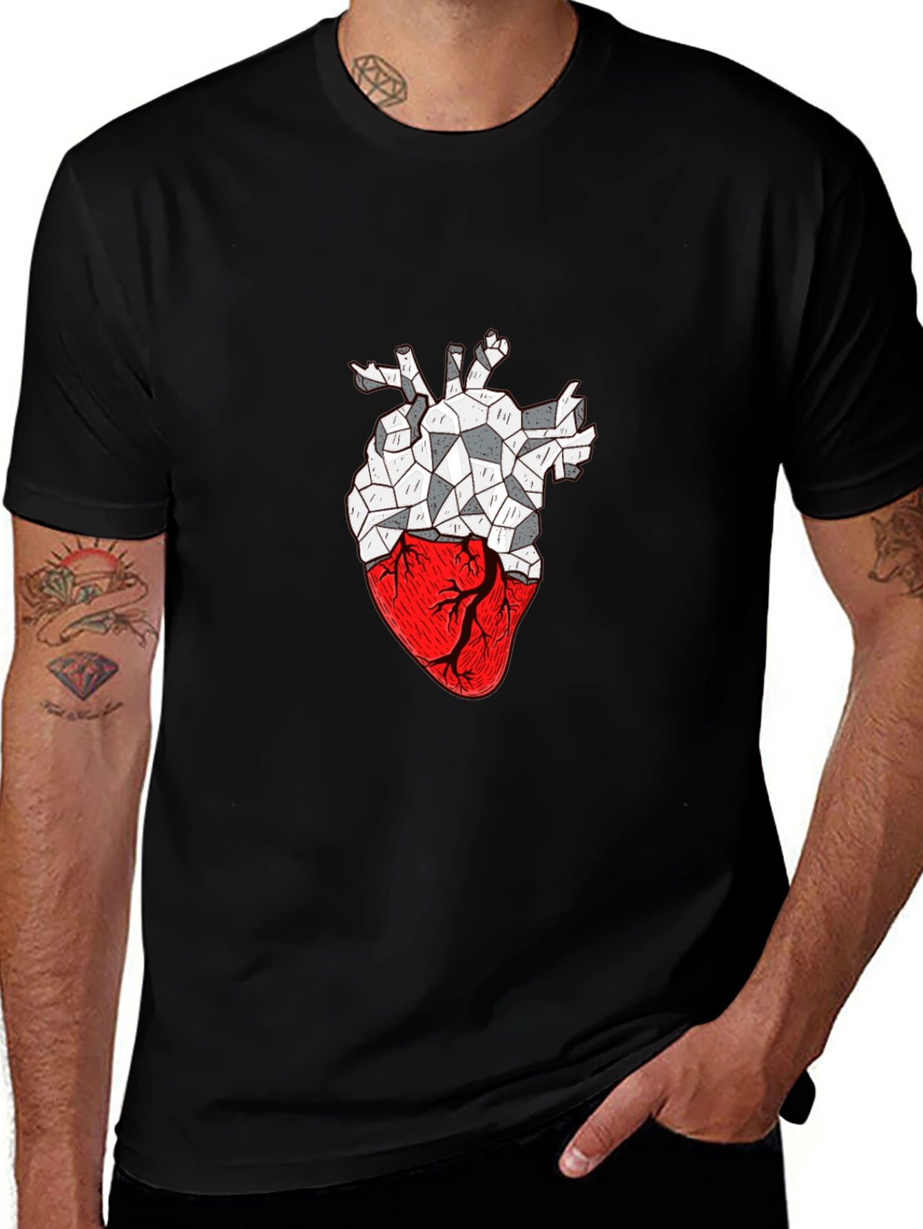 Geometric Heart Graphic T-Shirt