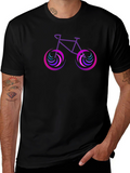 Cool Bicycle Graphic Tee - Black Cotton Shirt