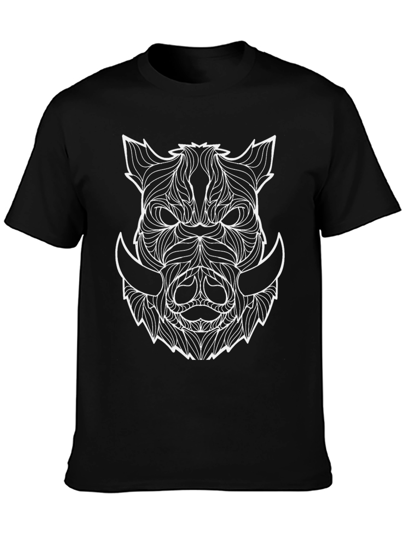 Boar Head Graphic Tee - Abstract Animal Print