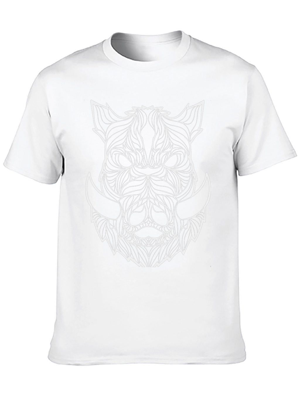 Boar Head Graphic Tee - Abstract Animal Print