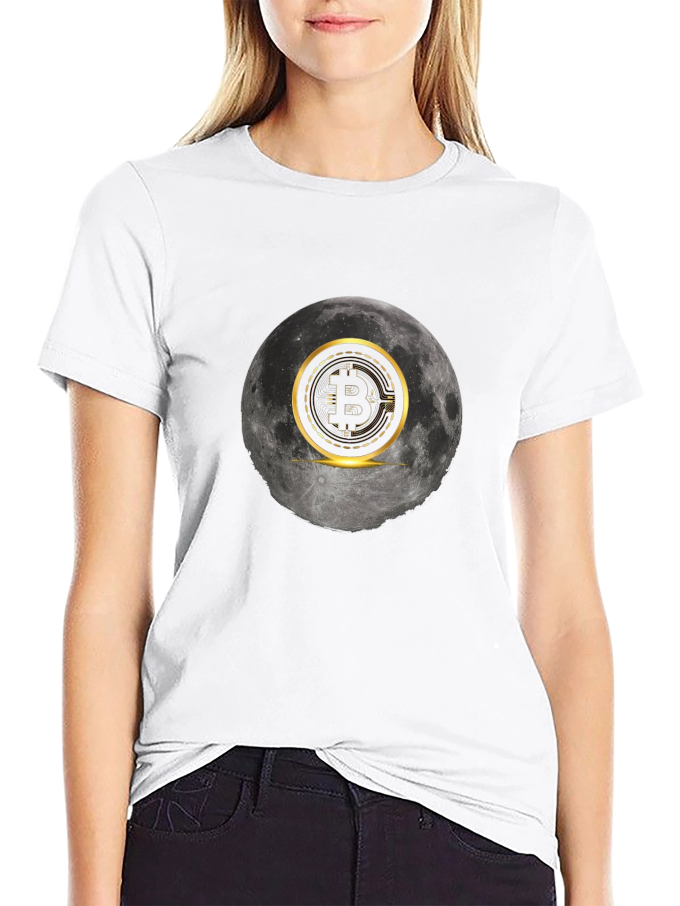 Bitcoin Moon Graphic Tee - Crypto Fashion