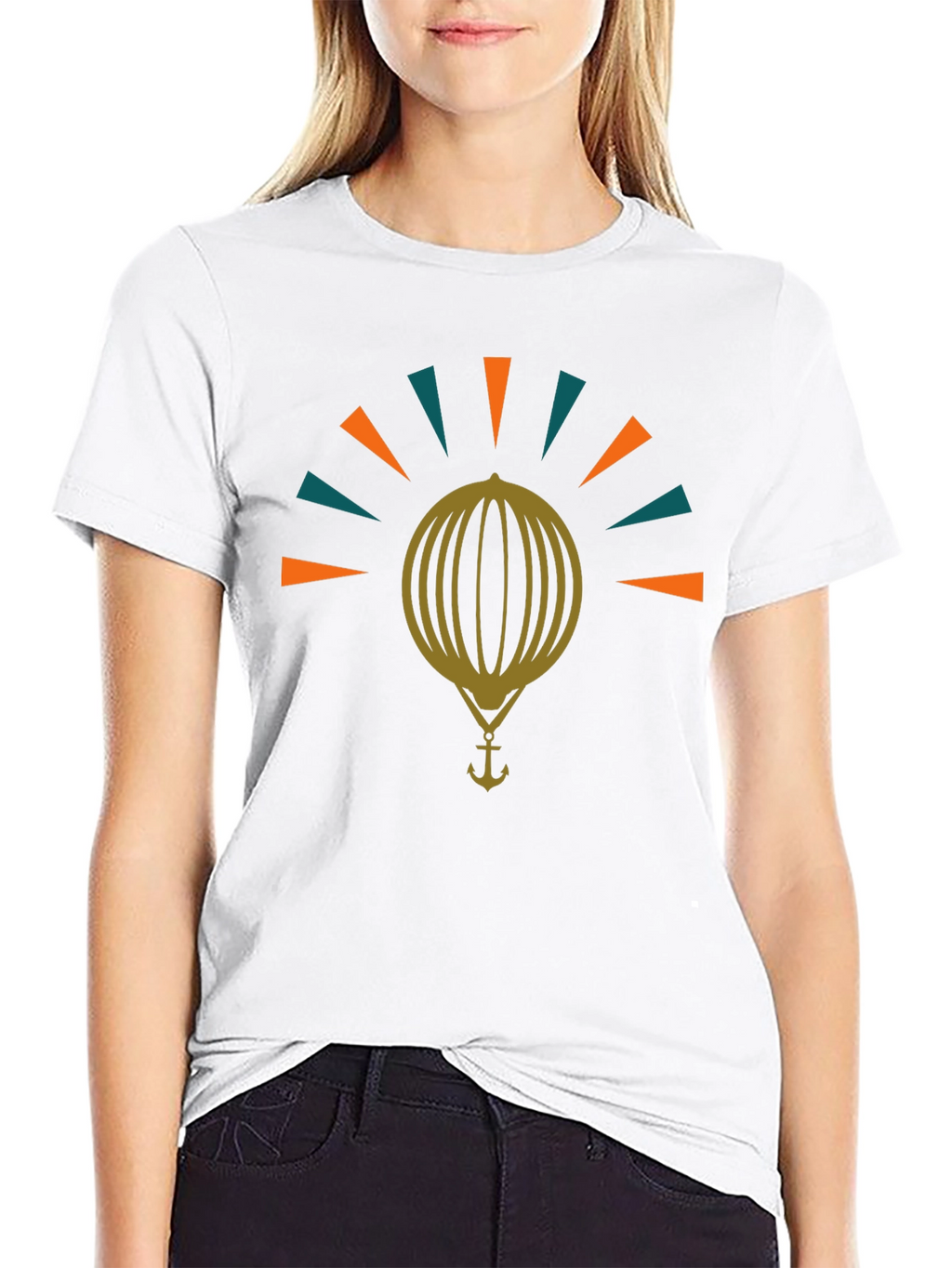 Retro Nautical Anchor Balloon Graphic Tee