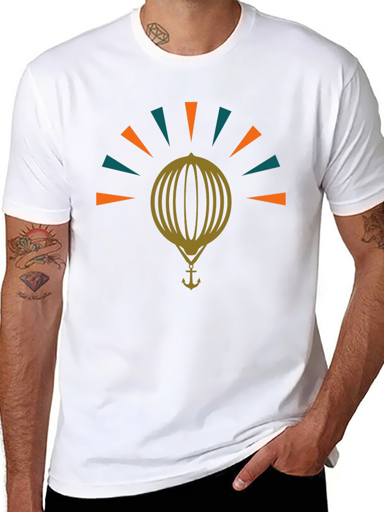 Retro Nautical Anchor Balloon Graphic Tee