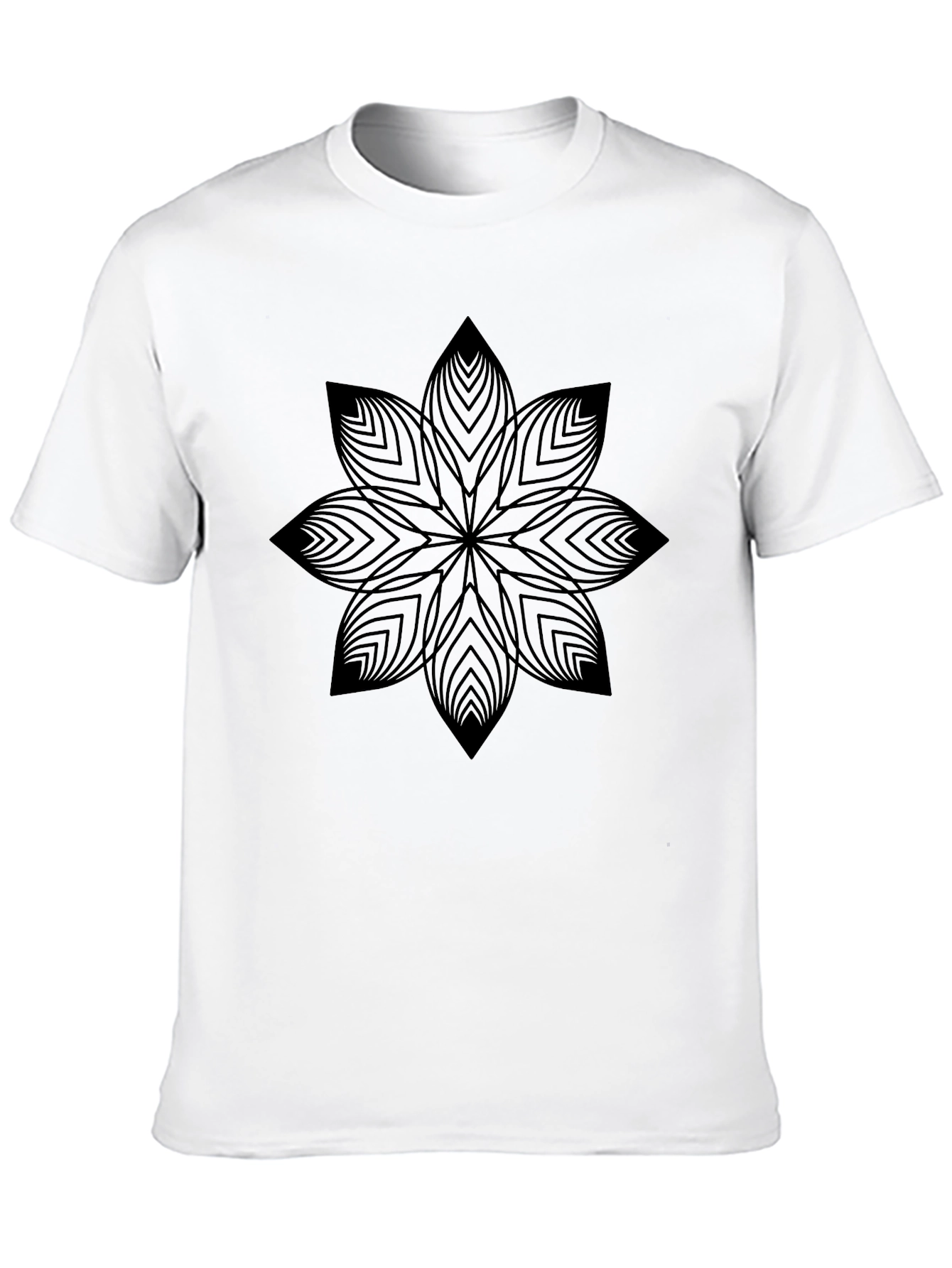 Black Floral Print Graphic Tee - Modern Mens T-Shirt