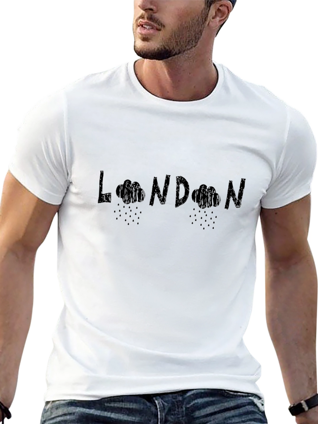 London Rainy Days Graphic Tee - Black Cotton T-Shirt