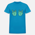 Heavy metal nerd electronic circuits hand gesture