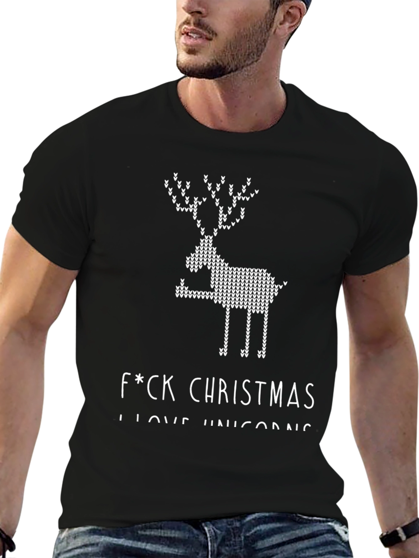 Funny Christmas Haters Tee - F*CK CHRISTMAS I LOVE UNICORNS