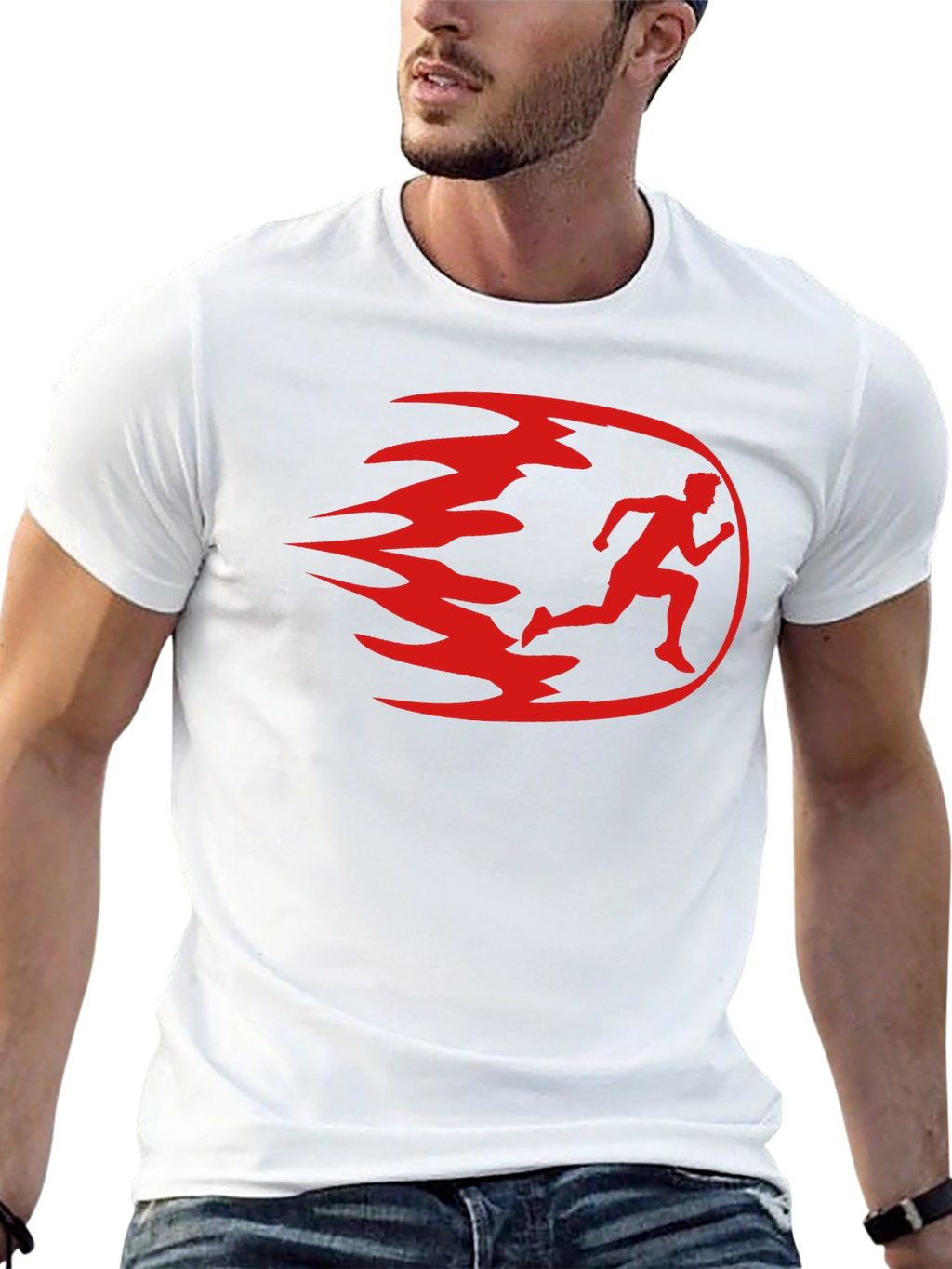 Mens Black Running Graphic T-Shirt