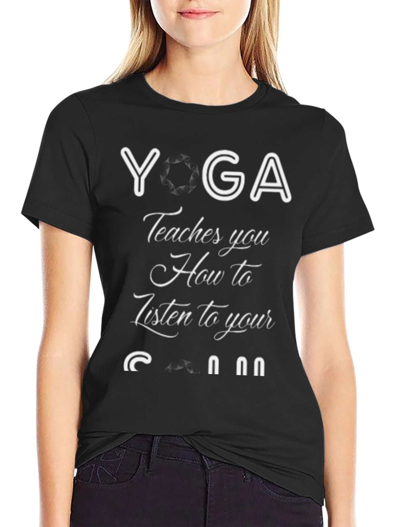 Yoga Teaches You Listen T-Shirt - Black