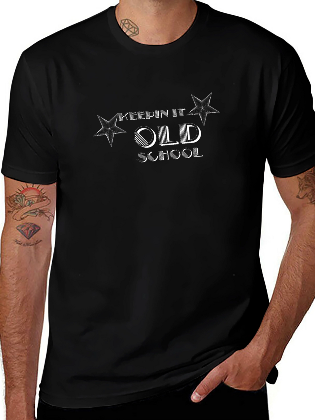 Keepin It Old School Black Graphic Tee