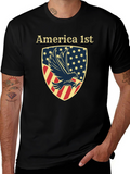 America First Eagle Shield Graphic T-Shirt