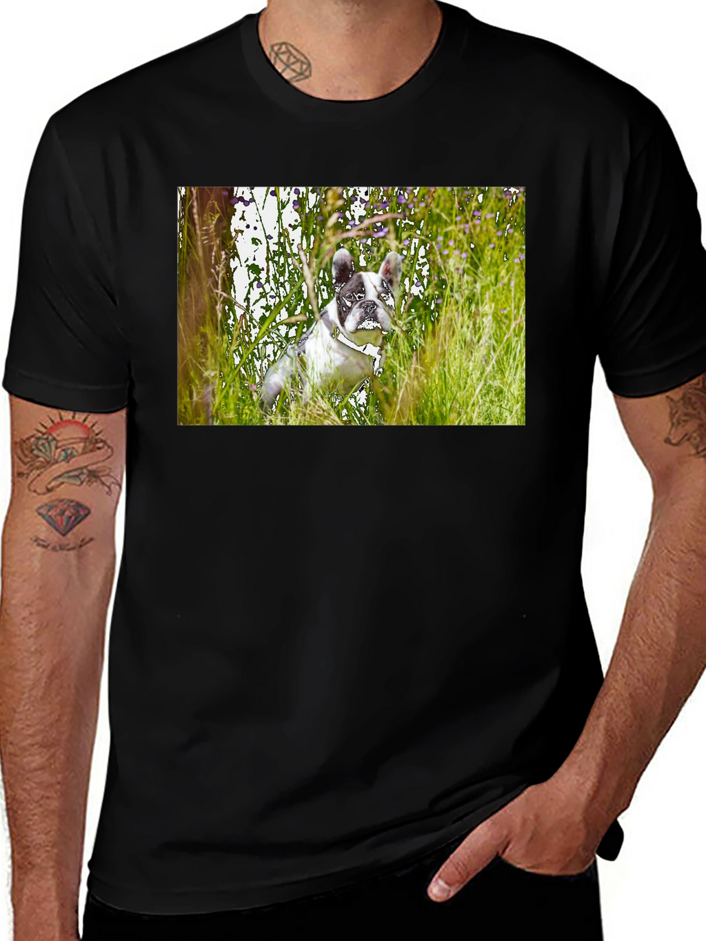 Dog T-Shirt - Black Short Sleeve Graphic Tee