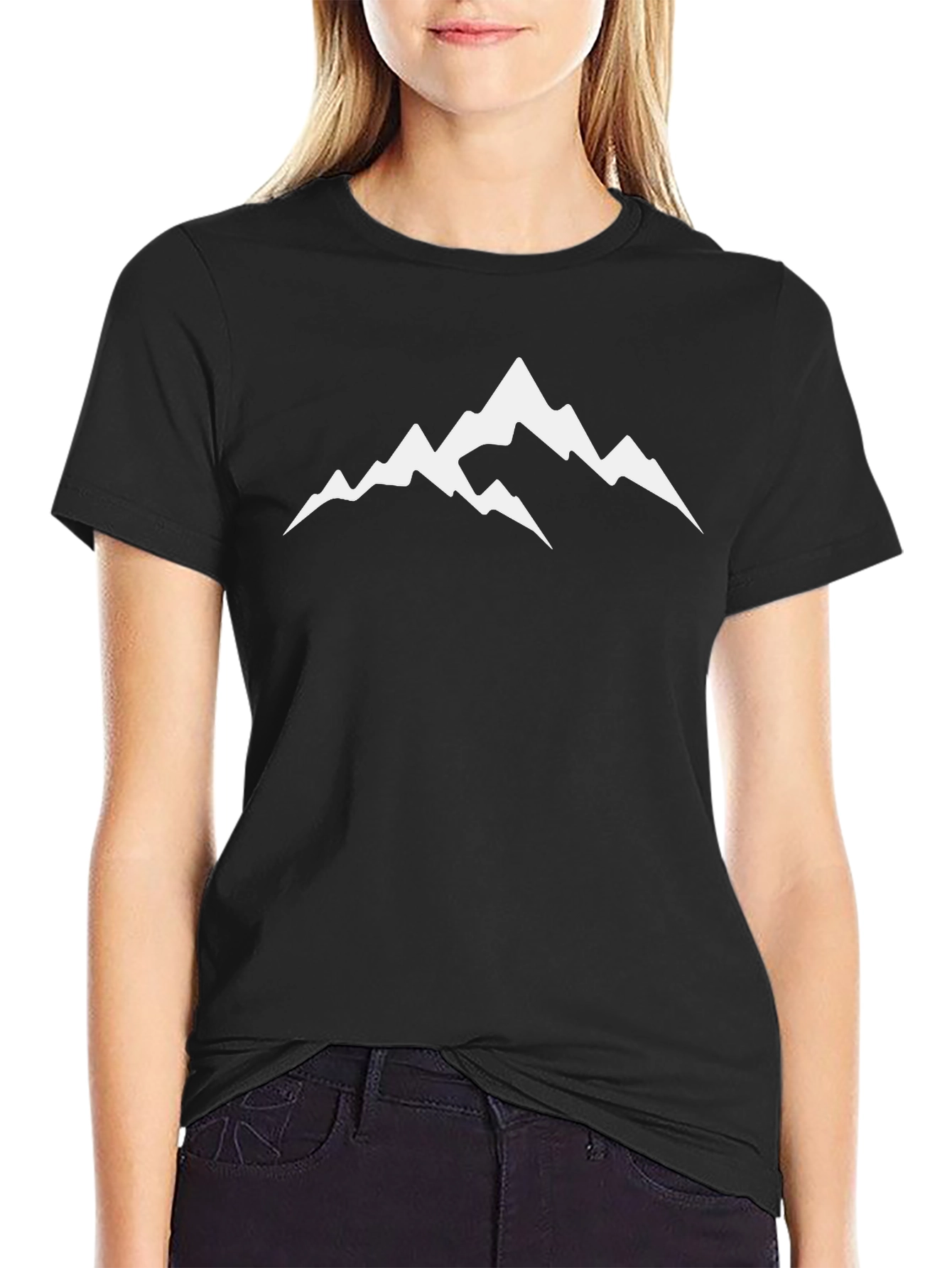 Mens Black Mountain Graphic T-Shirt