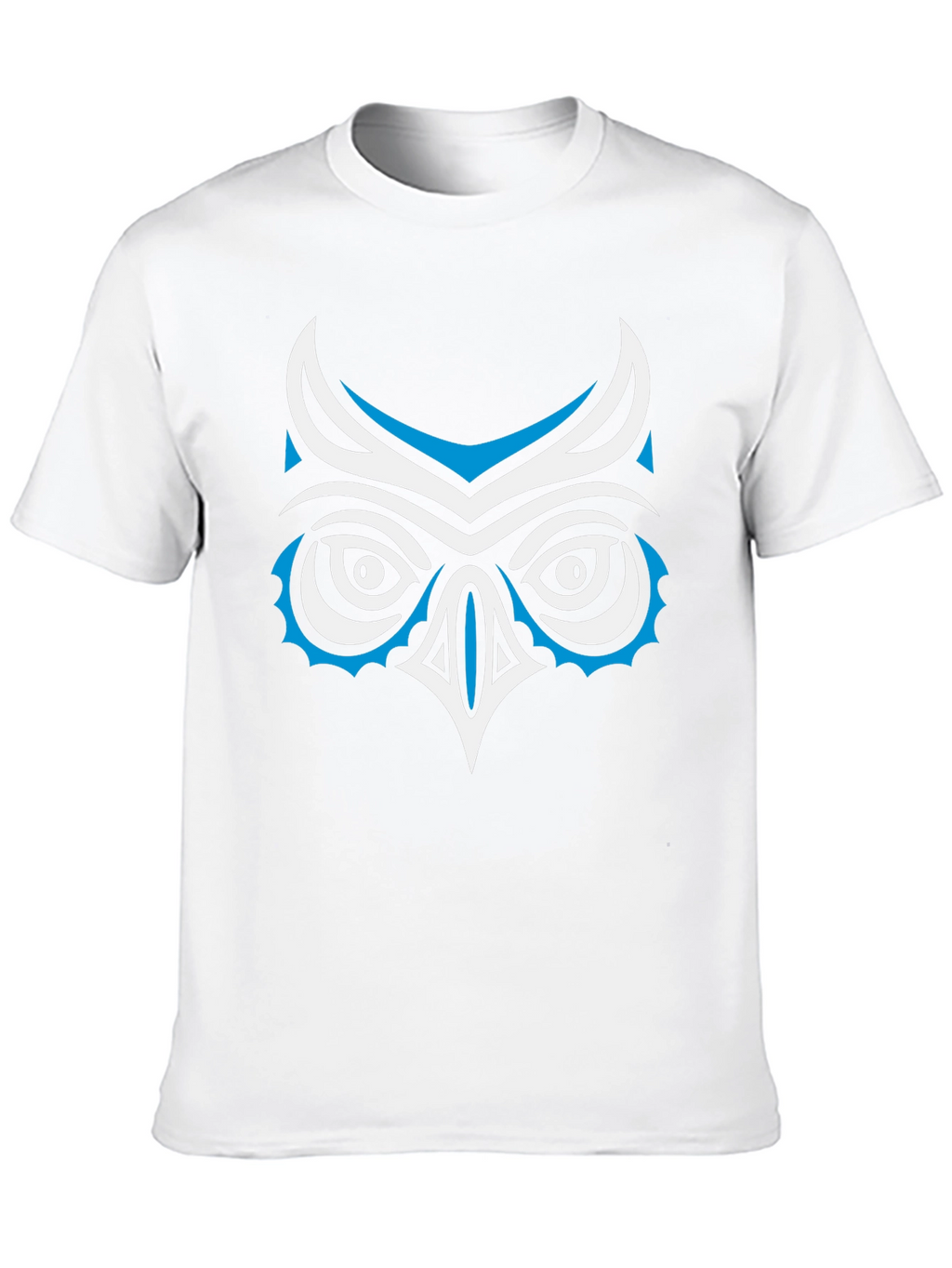 Stylized Owl Graphic Print Black T-Shirt