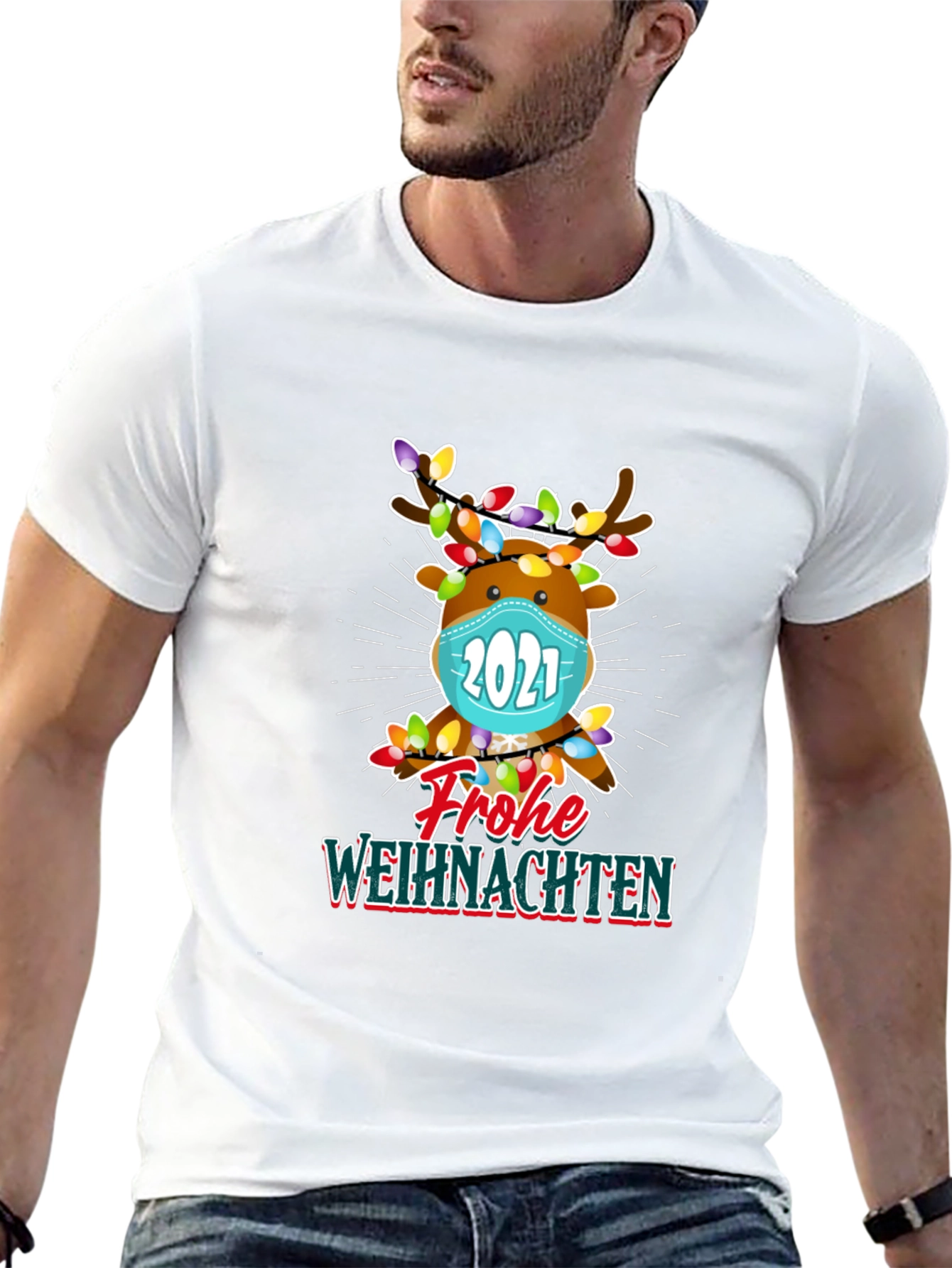 Festive Reindeer 2021 Christmas T-Shirt