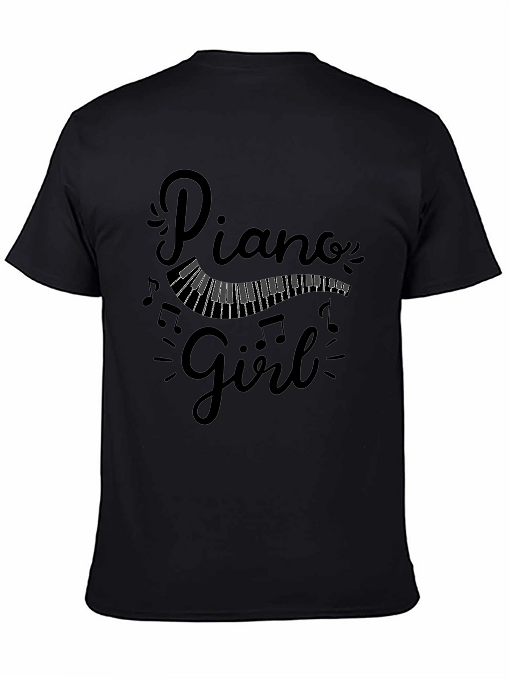 Piano Girl Graphic Tee - Music Lover T-Shirt