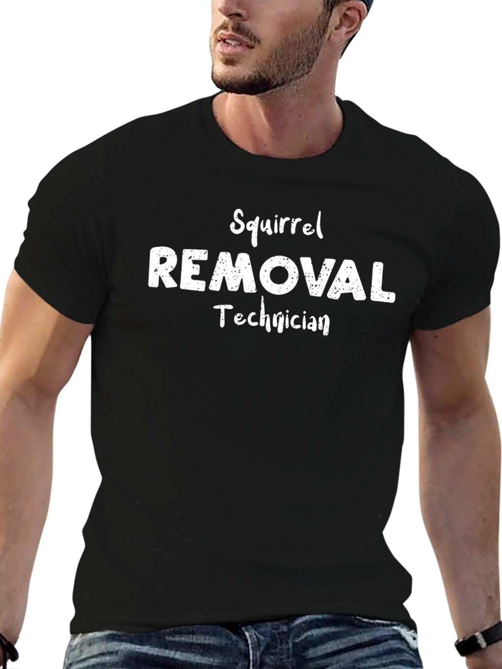Squirrel Removal Technician Black T-Shirt