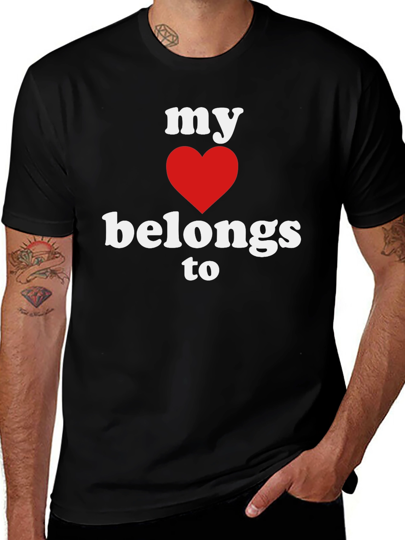 My Heart Belongs To T-Shirt - Black