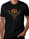Skull with Wings Graphic Black T-Shirt