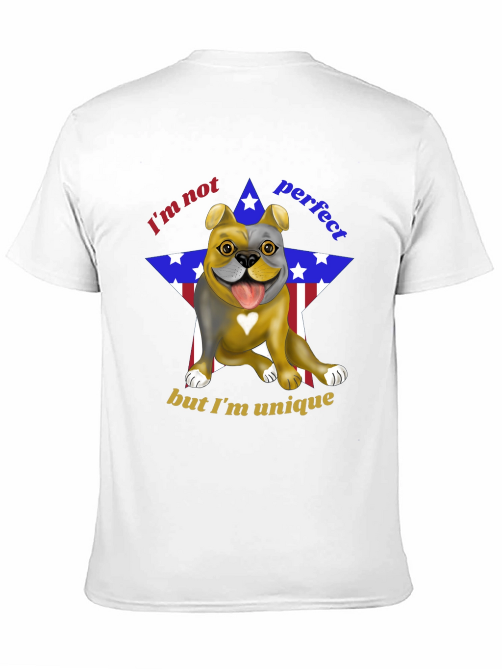 Unique Bulldog Graphic Tee - Im Not Perfect