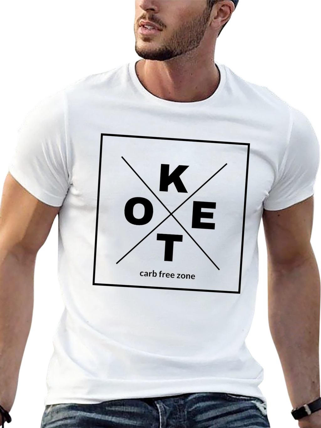 KETO Carb Free Zone Black Graphic T-Shirt