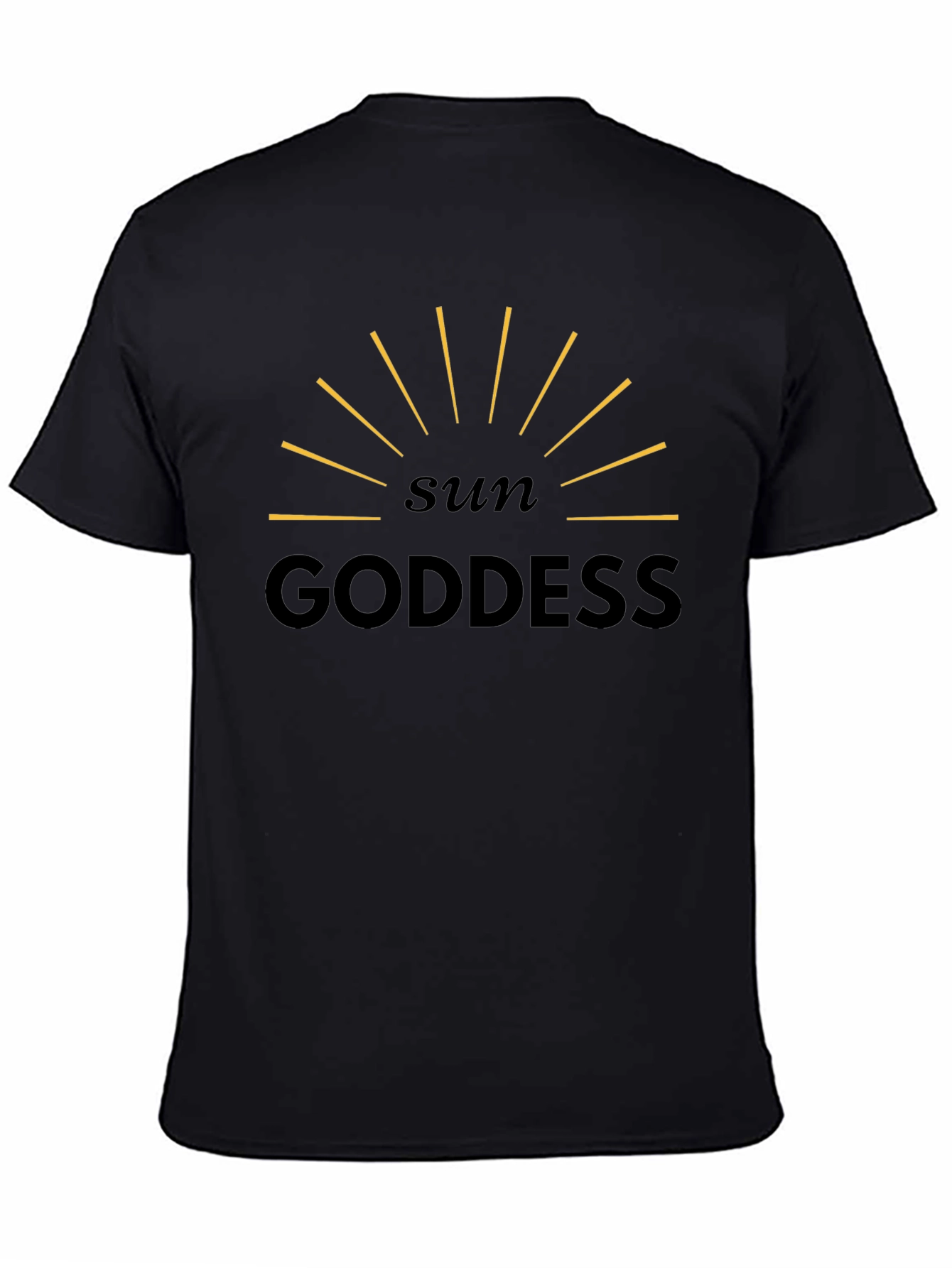 Sun Goddess Black Graphic Tee - Stylish & Comfortable
