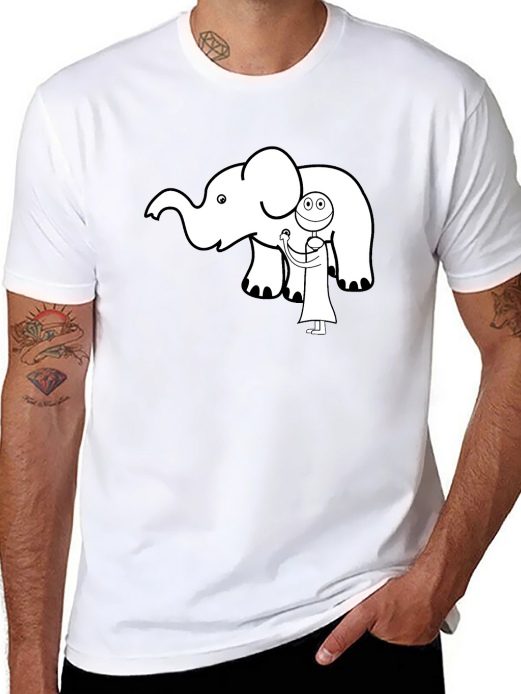 Elephant Doctor Graphic Tee - Cute Black T-Shirt