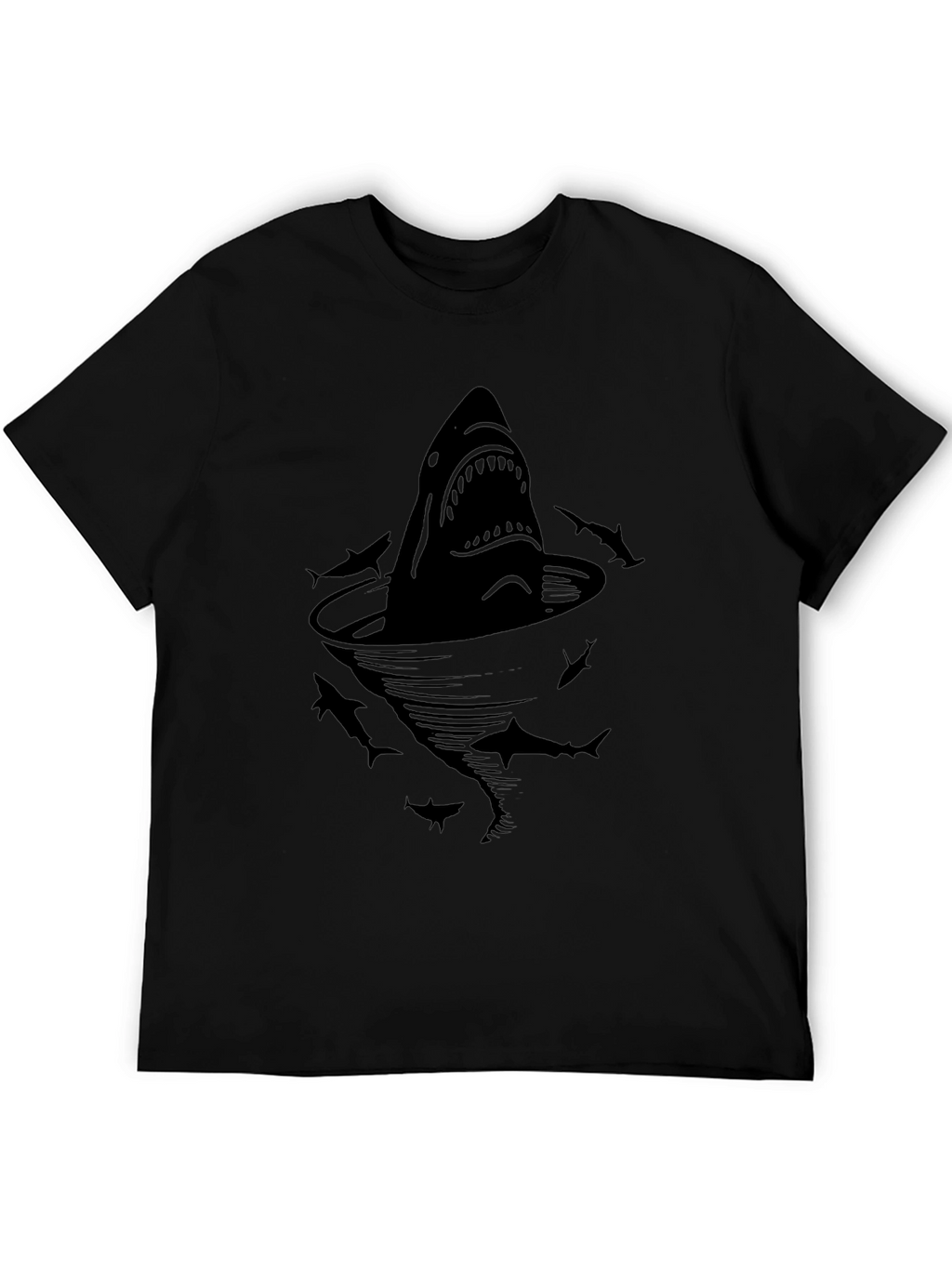 Shark Attack Graphic Tee - Black Cotton