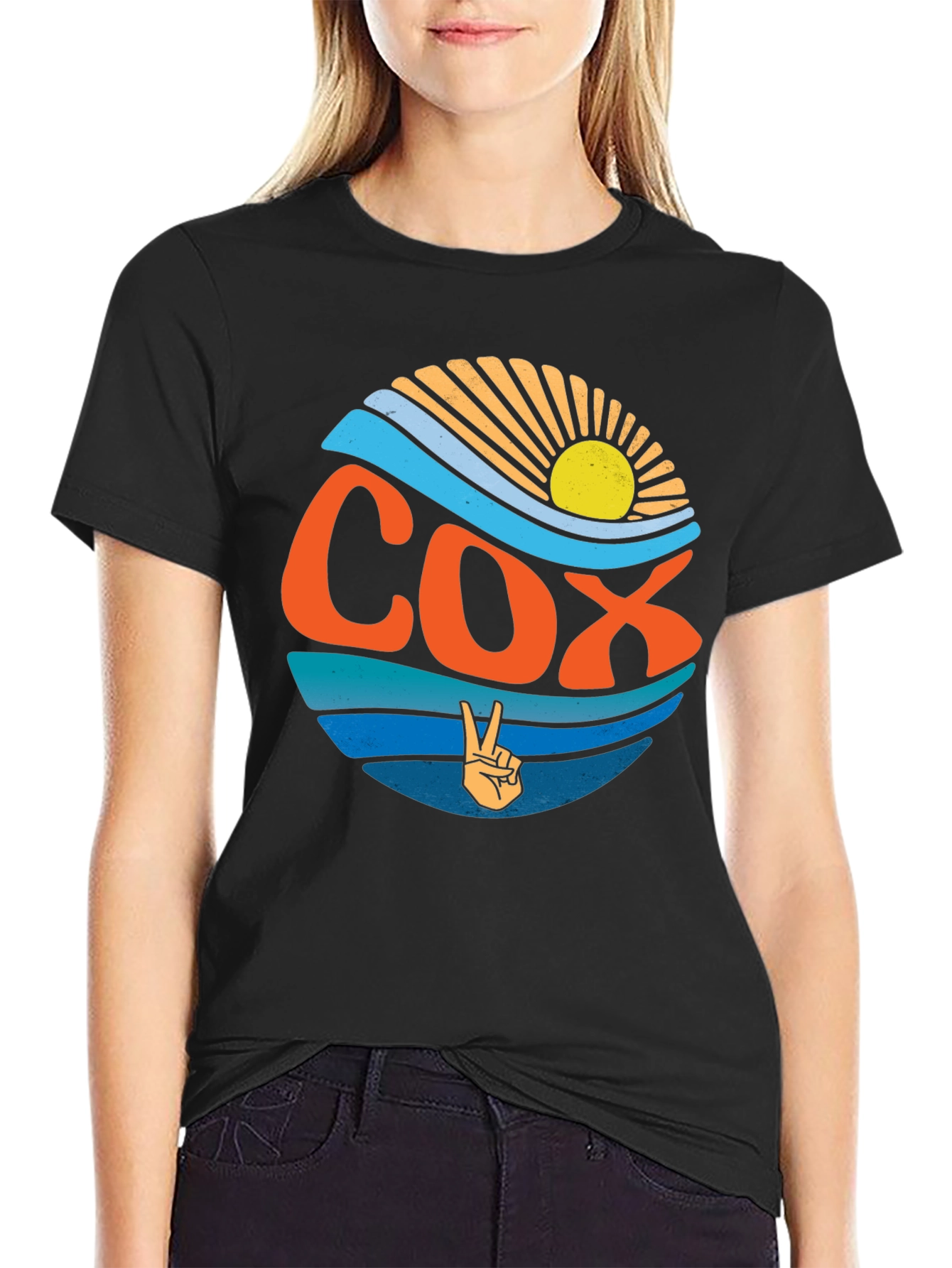 Vintage COX Peace Sign T-Shirt - Retro Summer Vibes