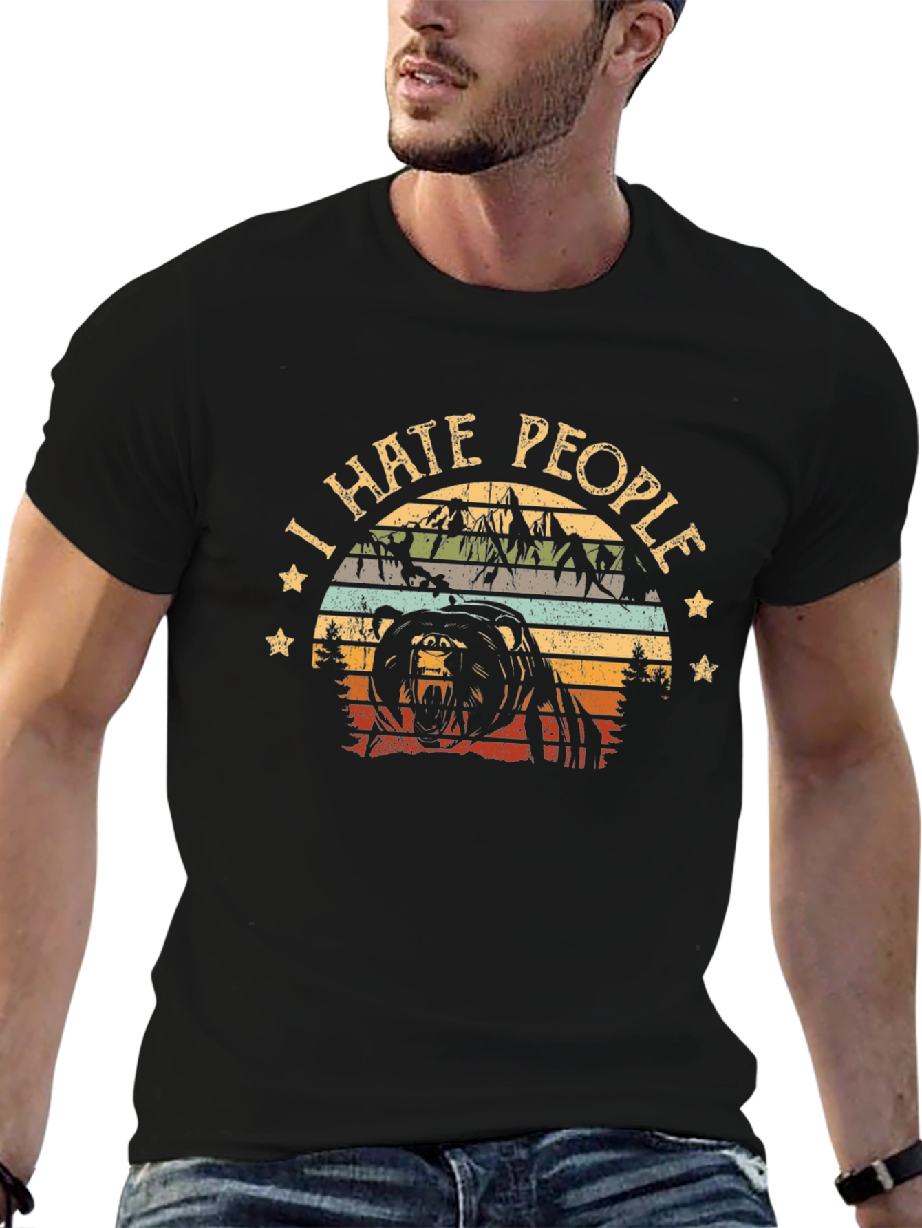 I Hate People Bear Graphic T-Shirt