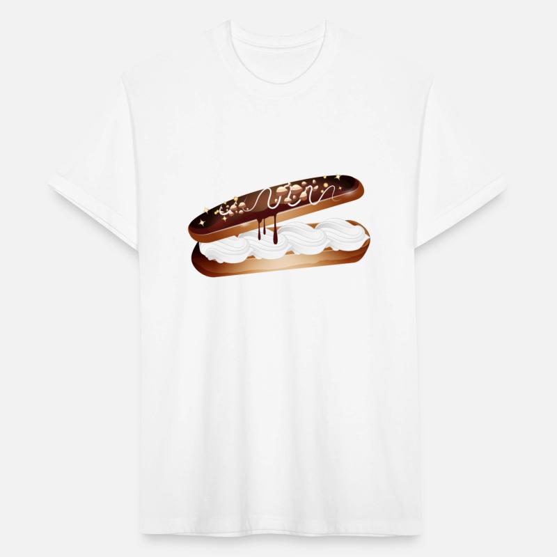 Illustration of a stuffed eclair with cream