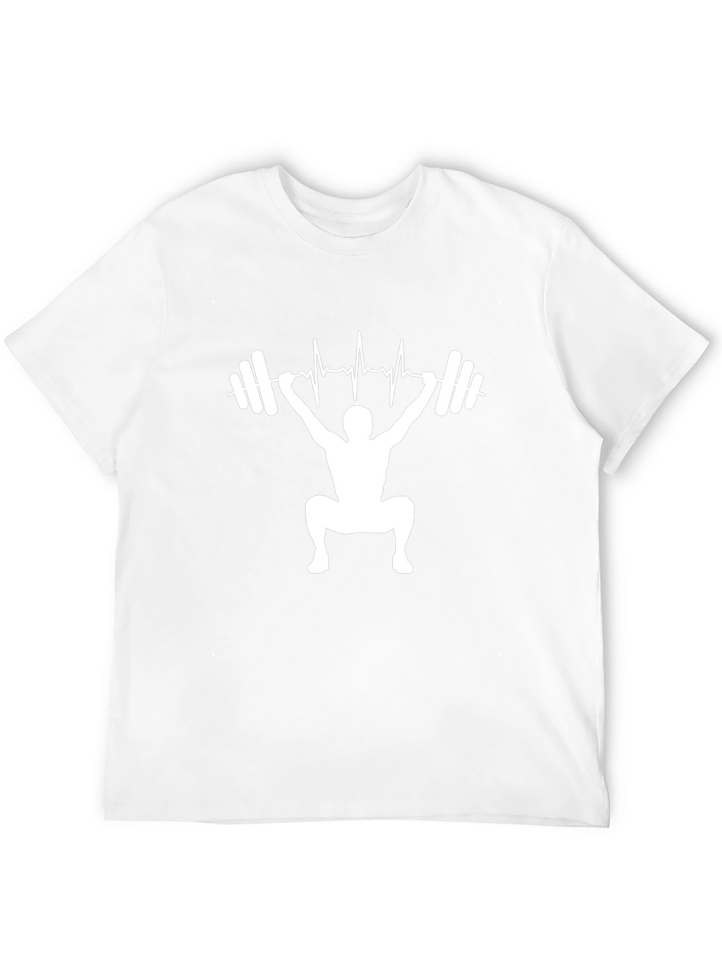 Weightlifting Heartbeat Mens T-Shirt - Black