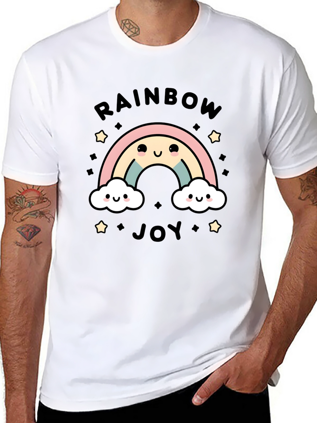 Rainbow Joy Graphic Tee - Cute Kawaii Style