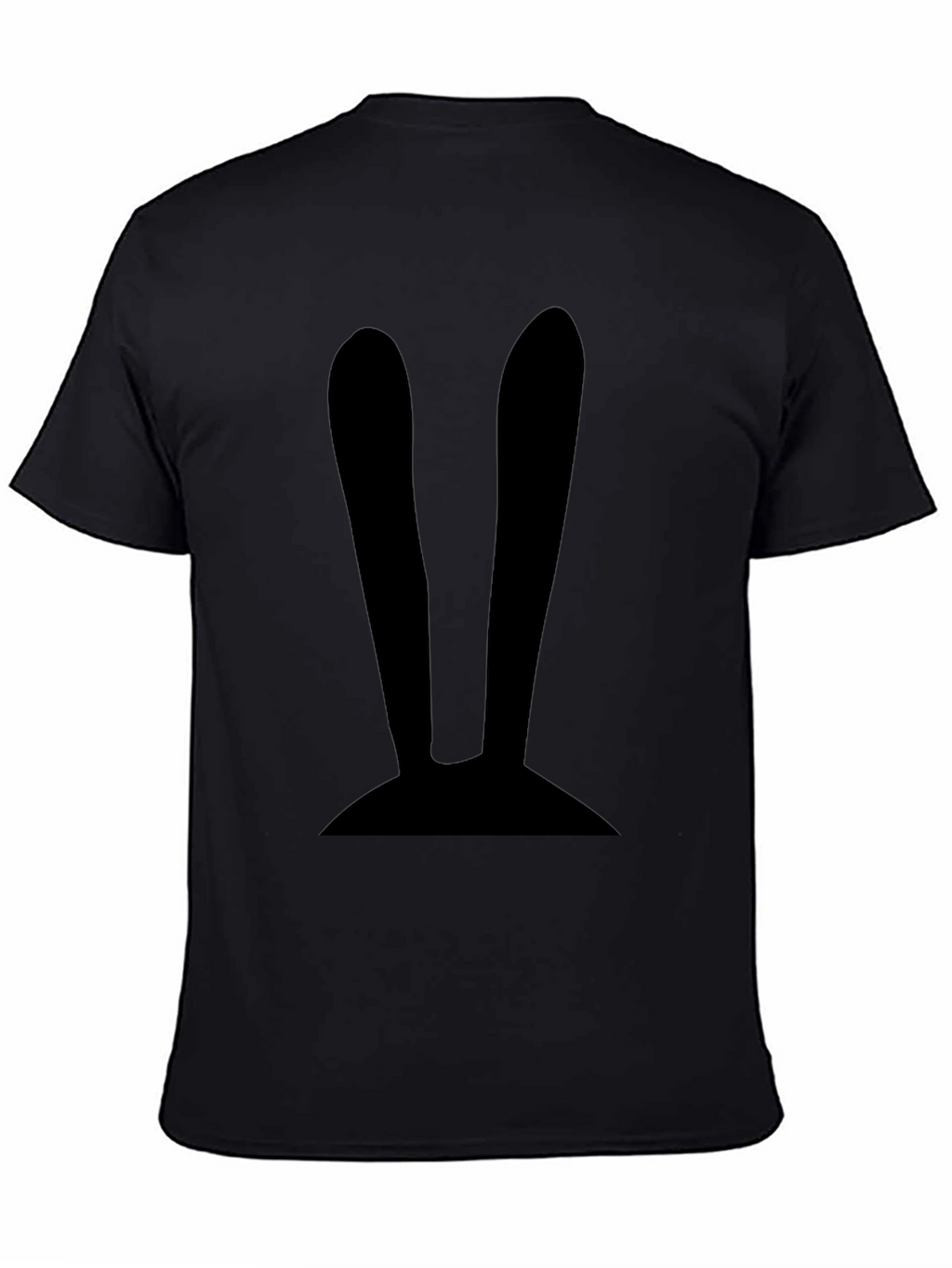 Bunny Ears Graphic Tee - Black Cotton Casual Shirt