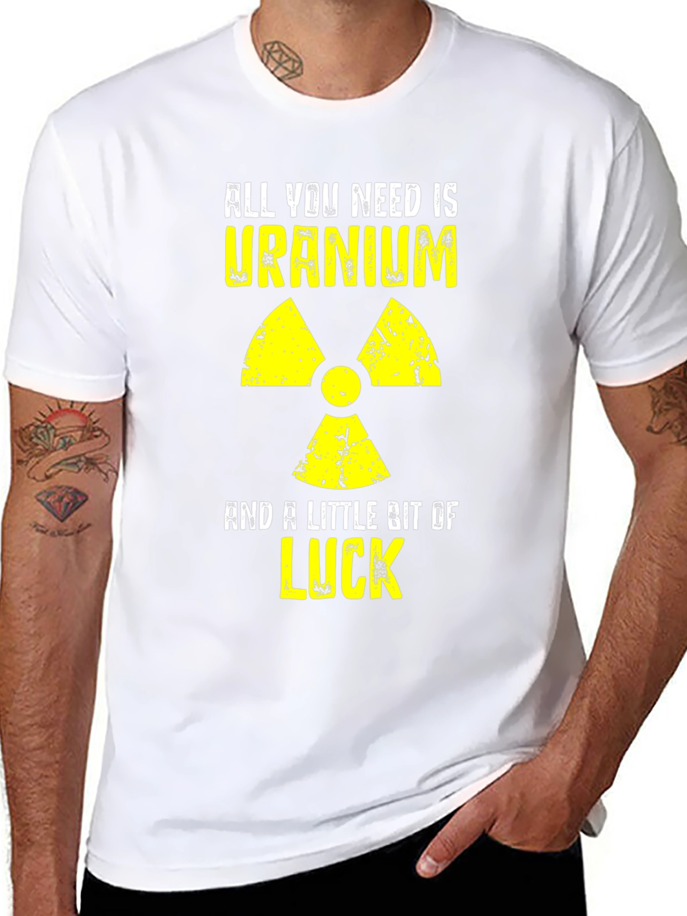 Uranium & Luck Graphic Tee - Funny Nuclear T-Shirt