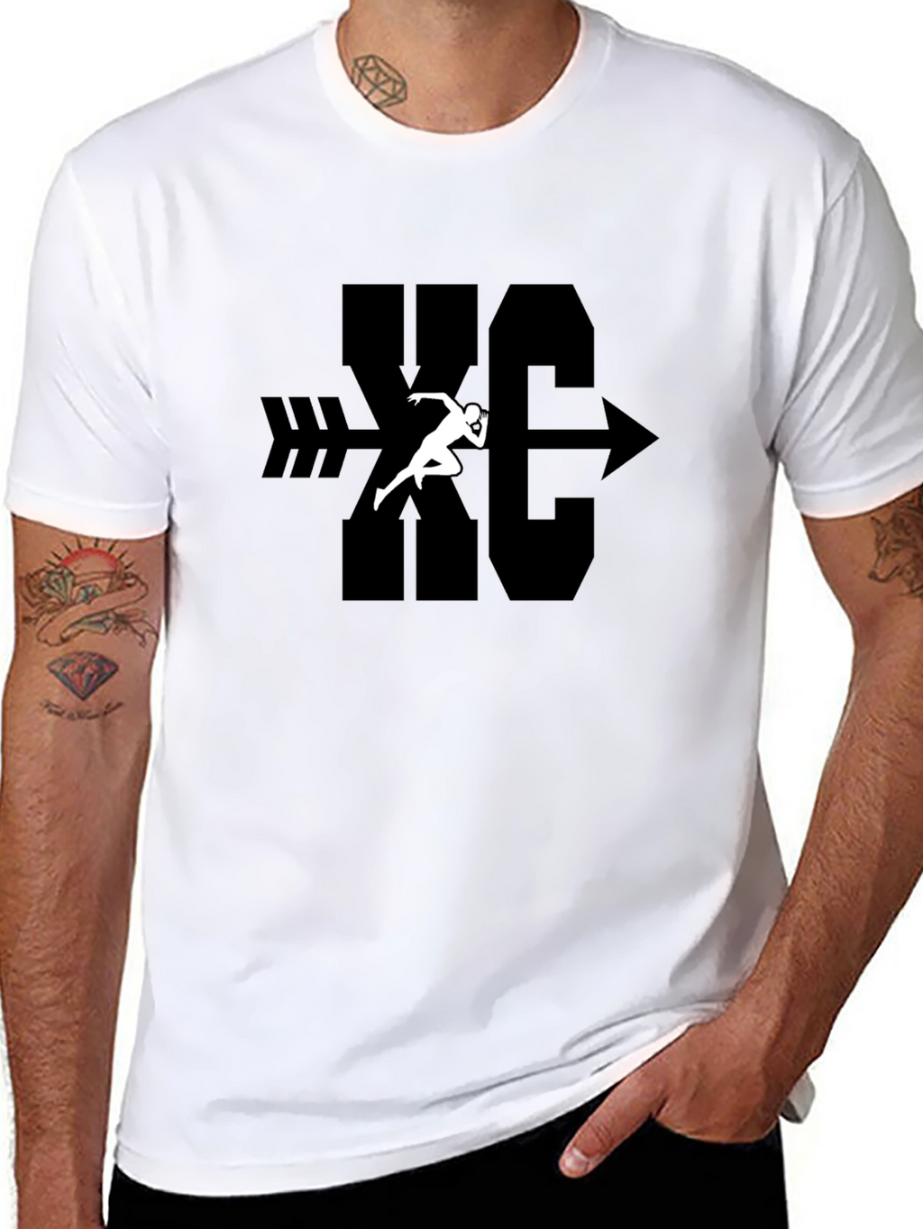 XC Cross Country Runner Arrow Graphic T-Shirt