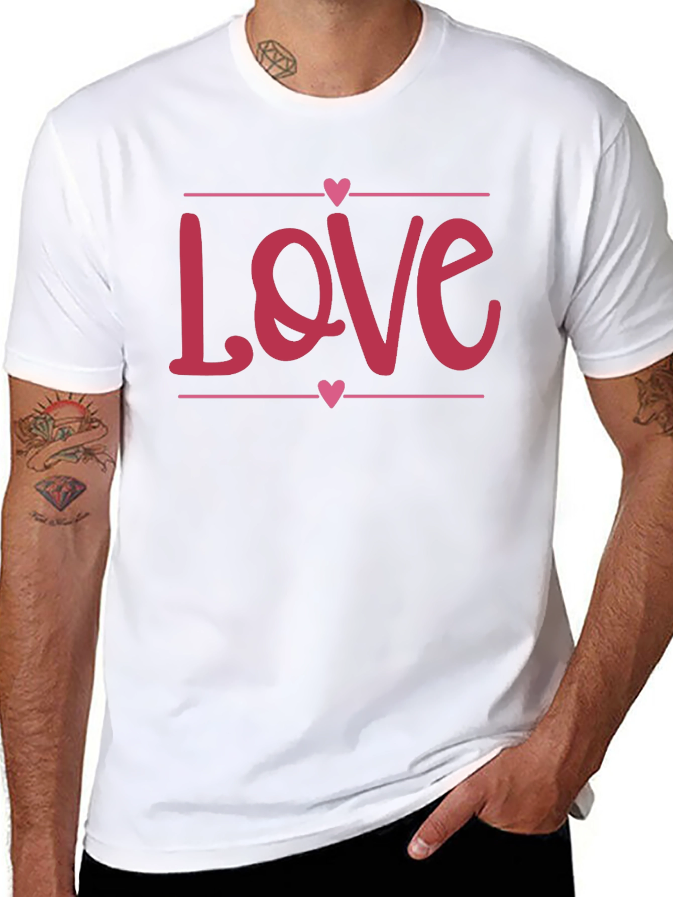 Love Heart Graphic Black T-Shirt - Valentines Day Gift