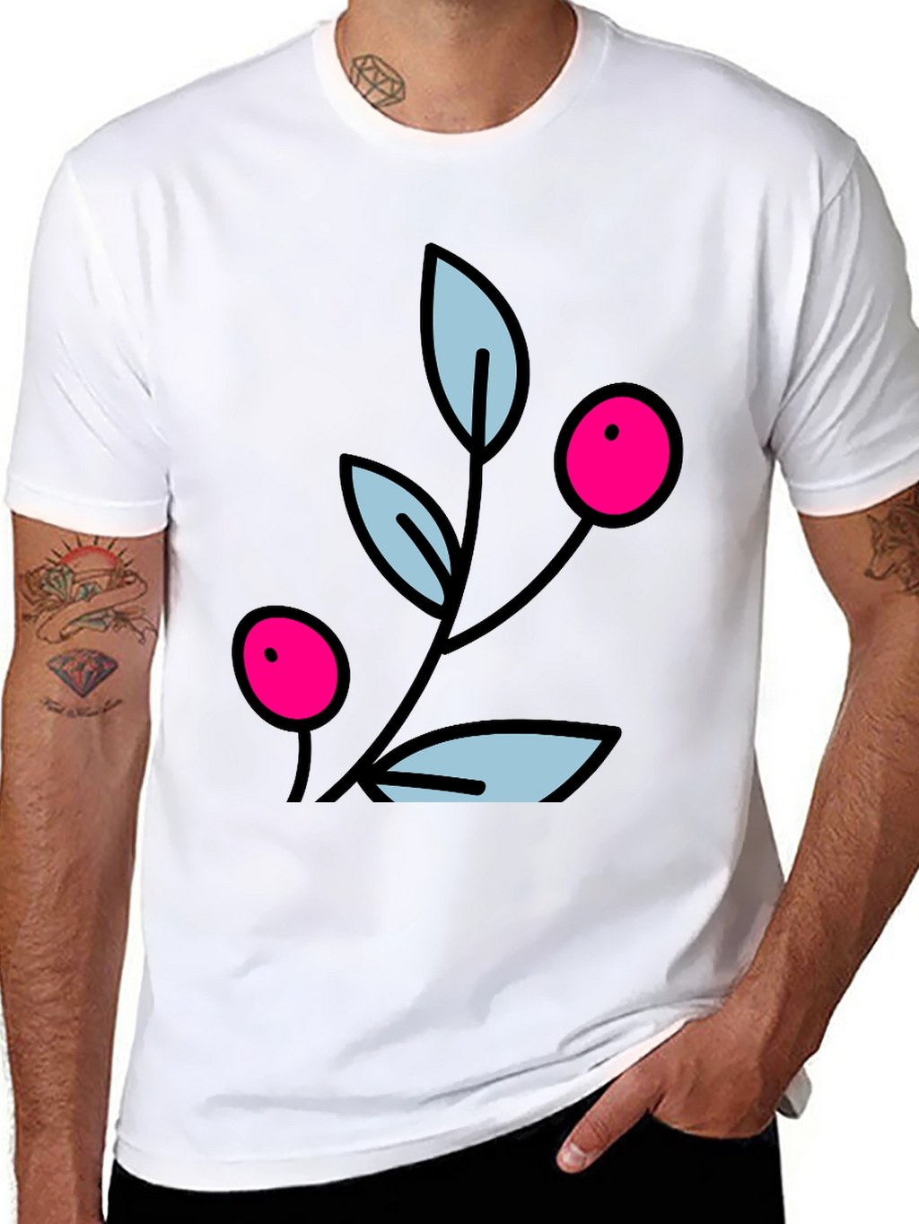 Berry Branch Graphic Black T-Shirt