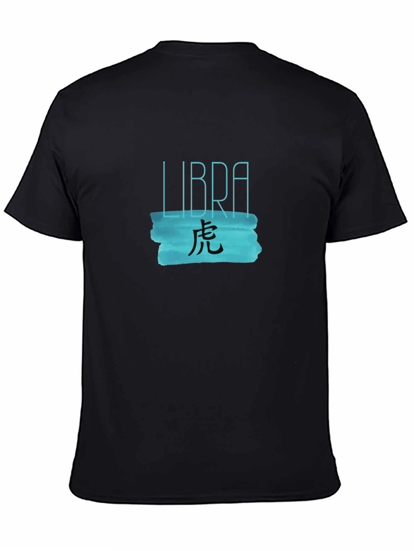 Libra Zodiac Tiger Graphic Tee - Black