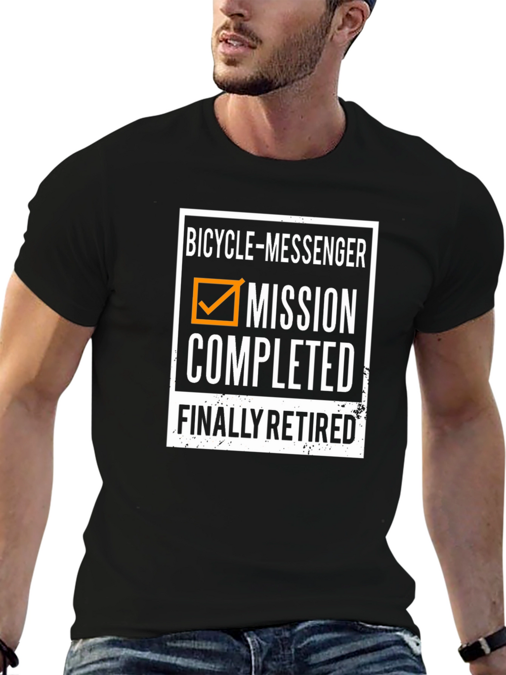 Bicycle Messenger Mission Completed Retired T-Shirt