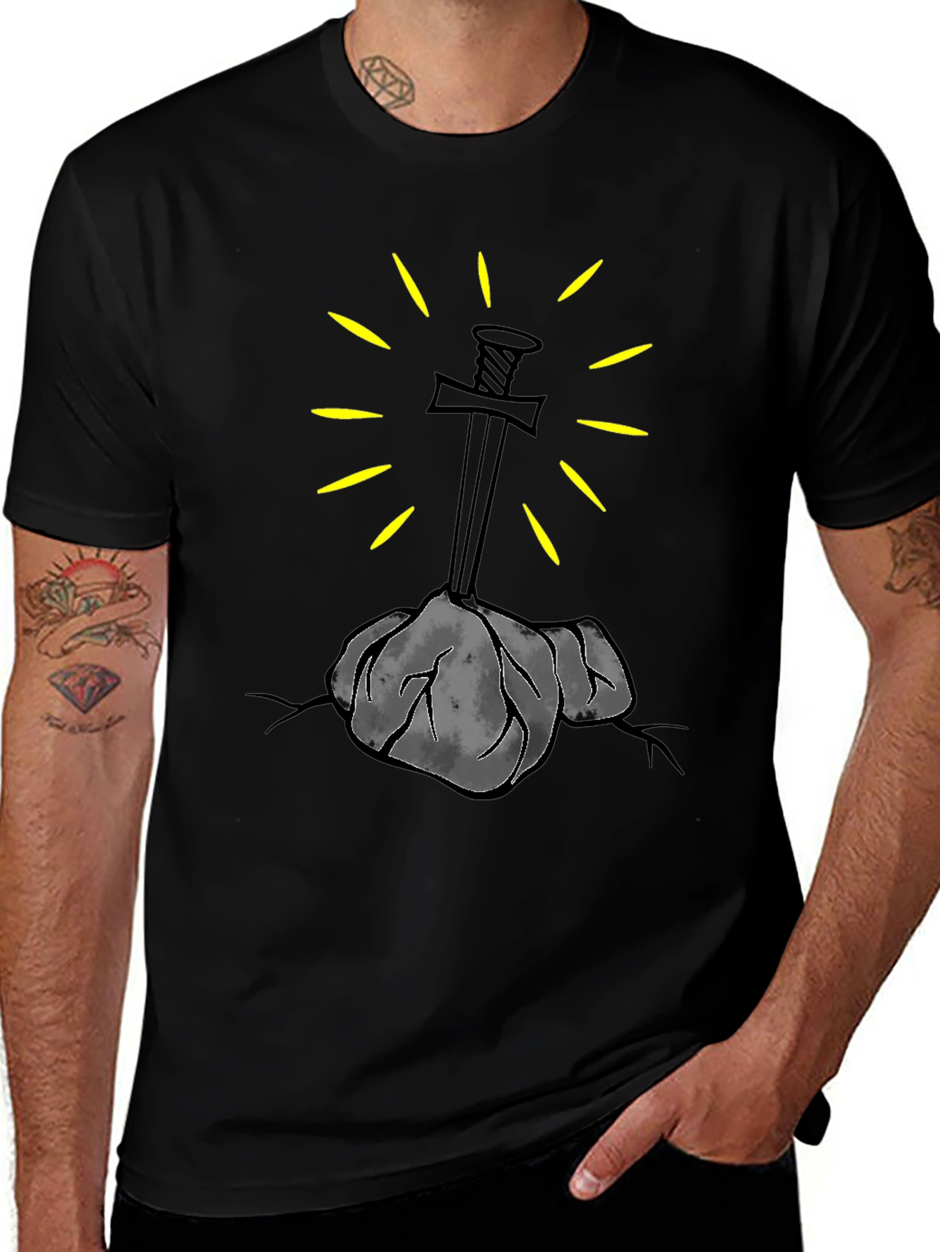 Sword in Stone Graphic Tee - Black