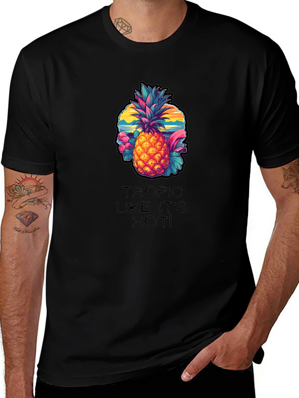 Tropical Pineapple Graphic Tee - Tropic Like Its Hot!
