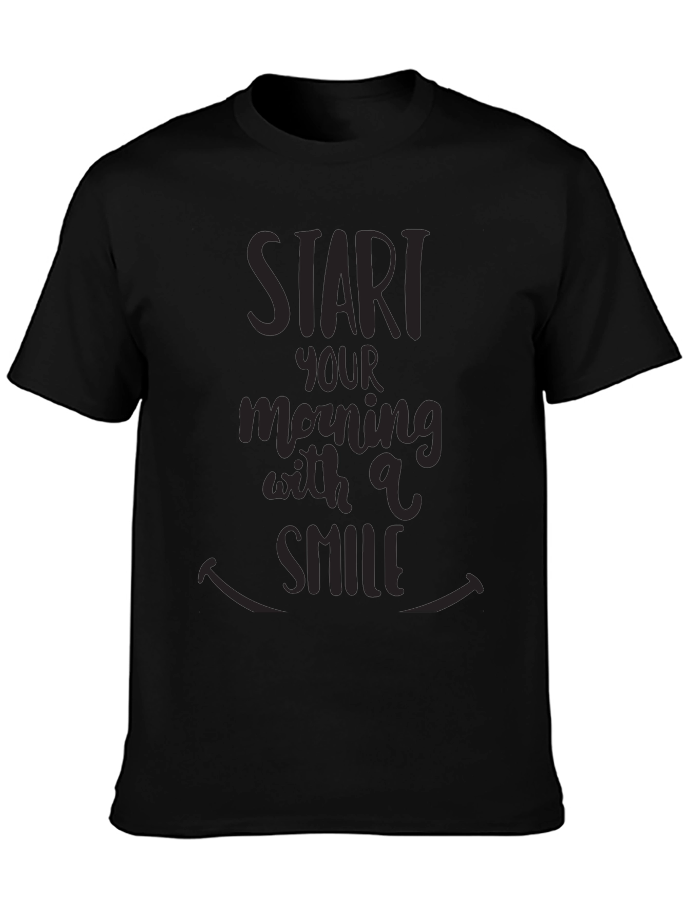 Start Your Morning With a Smile Black T-Shirt