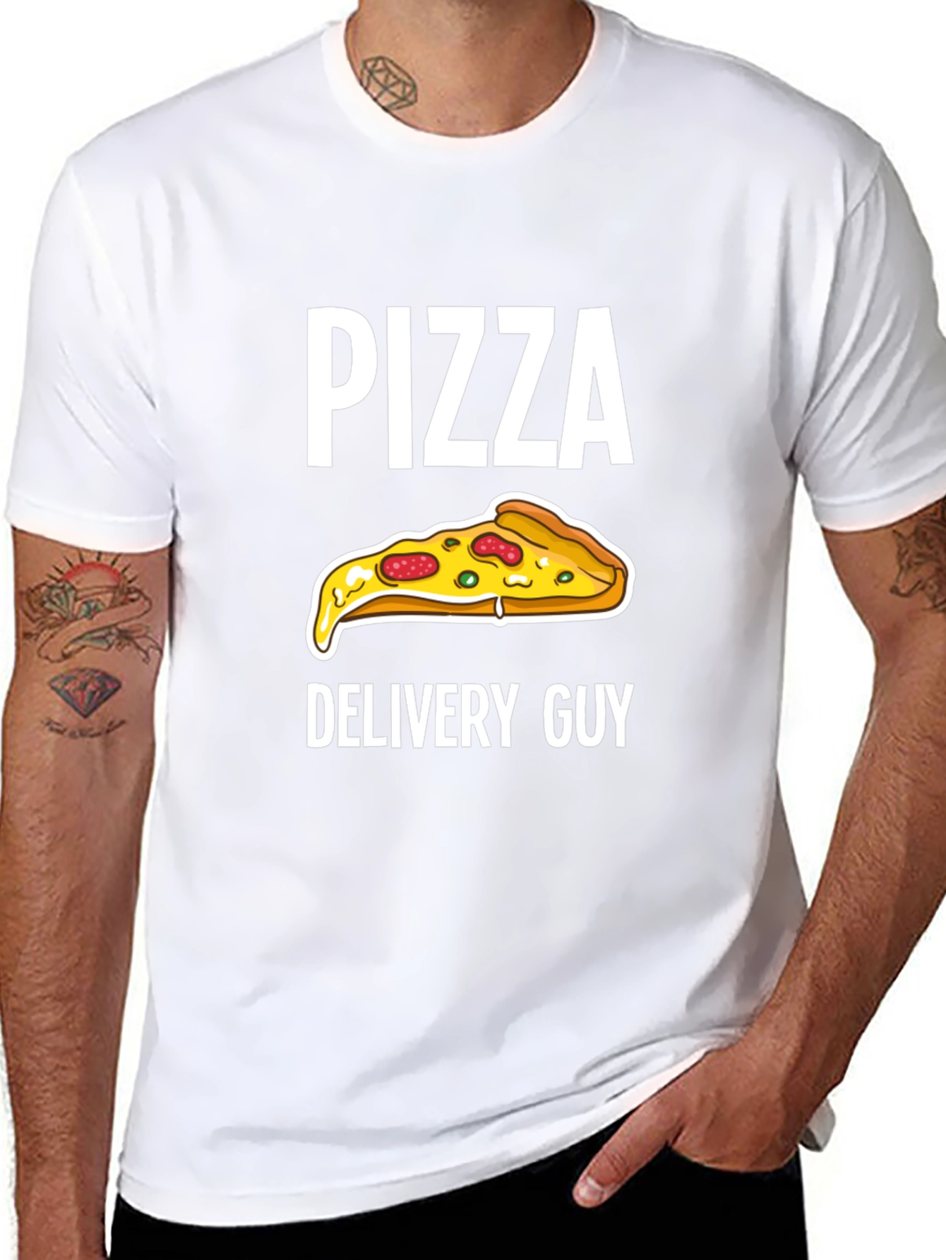 Pizza Delivery Guy Graphic Tee - Black