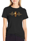 Ice Cream Heartbeat Black T-Shirt