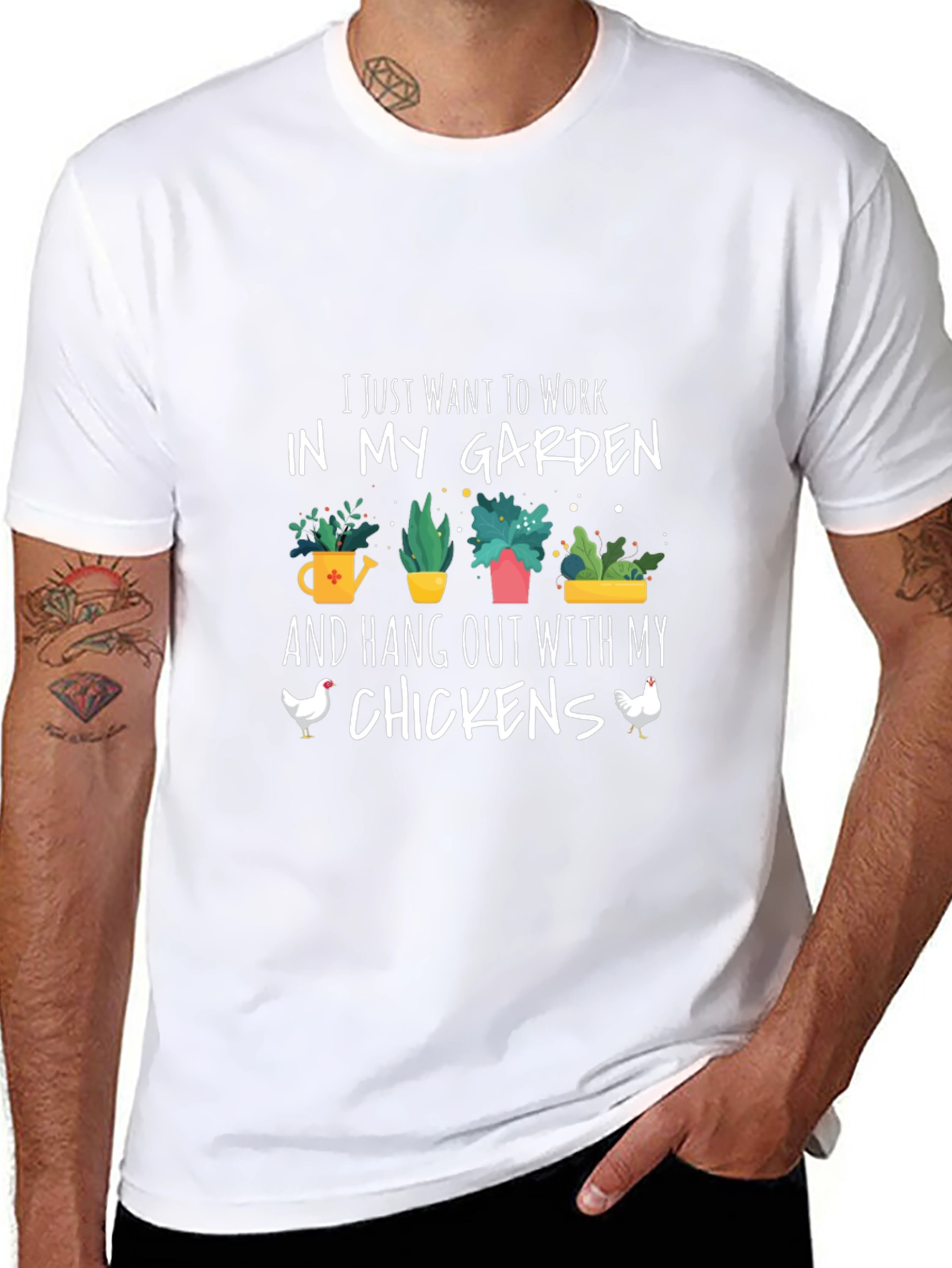 Garden and Chickens Graphic T-Shirt