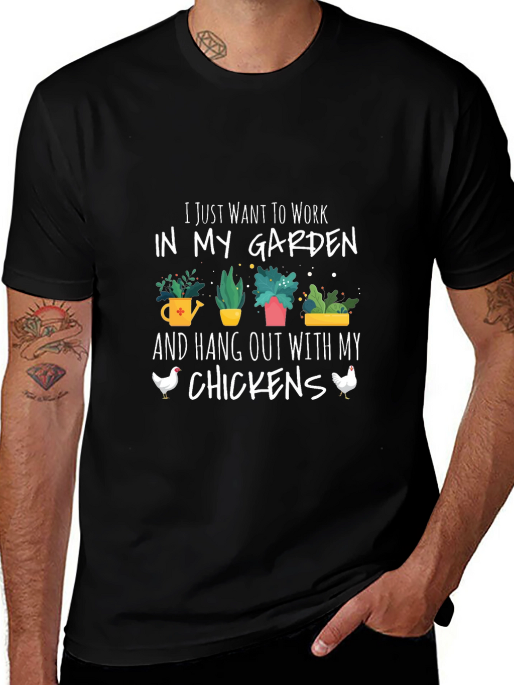 Garden and Chickens Graphic T-Shirt