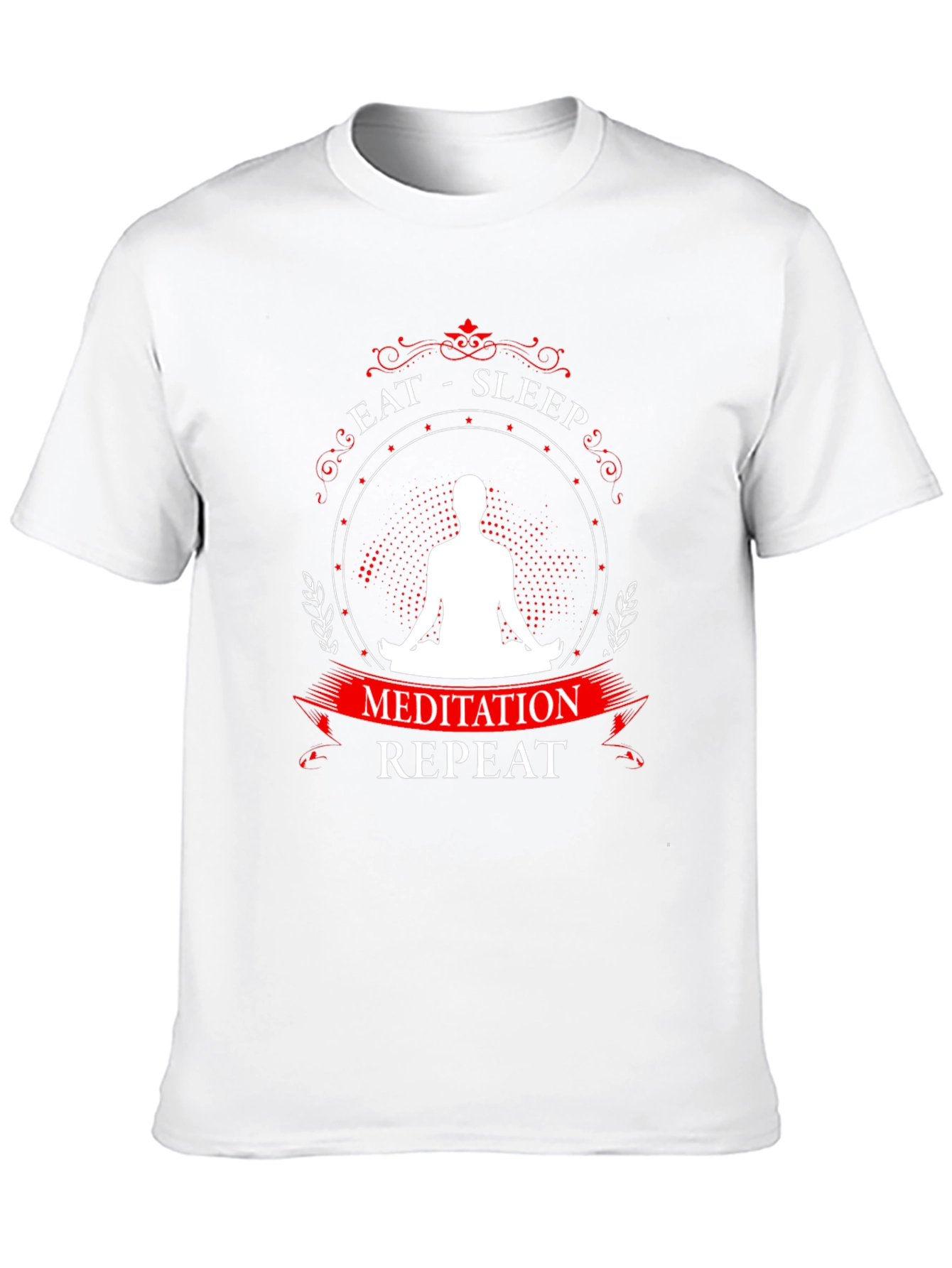 Eat Sleep Meditation Repeat Graphic T-Shirt